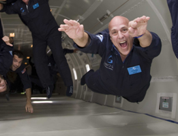 Alan Wasser and friends on a ZeroG flight out of Cape Kennedy, April 12th 2008.